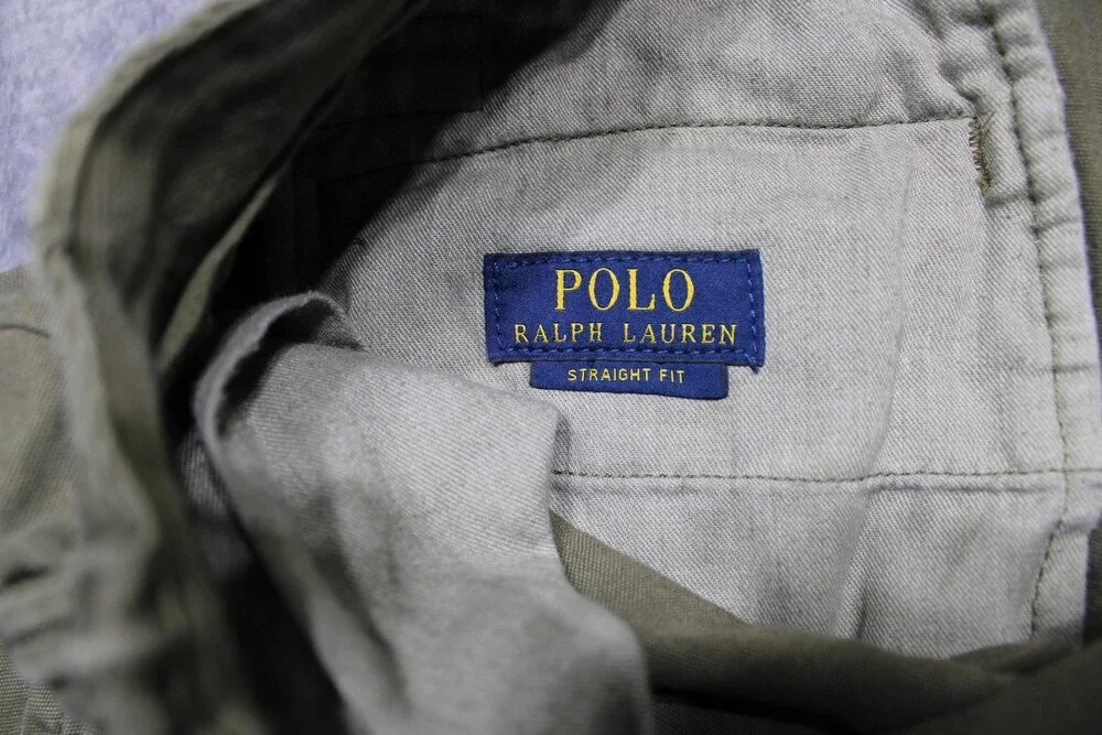 Polo Ralph Lauren Straight Fit Chino Pants Mens 38x30 Olive Green Nautical Goods